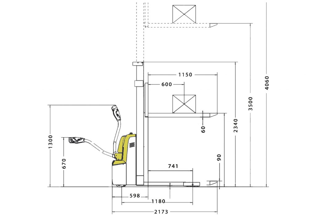 Empilhadeira Elétrica MEE 1.0 TON x 3500