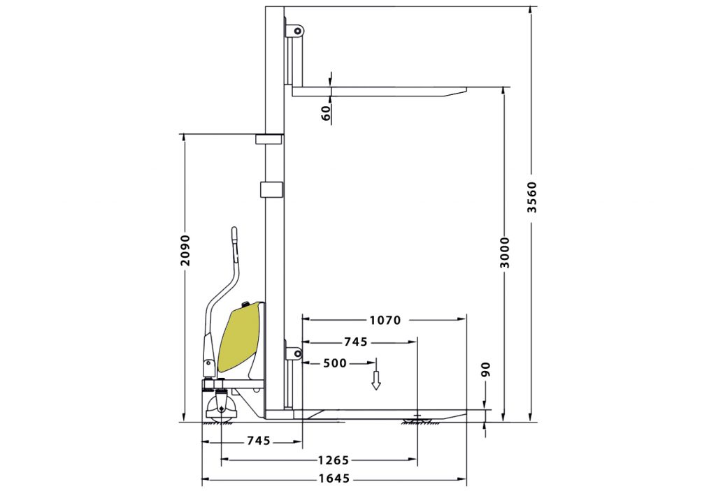 Empilhadeira Semielétrica MES 1.5 TON x 3000