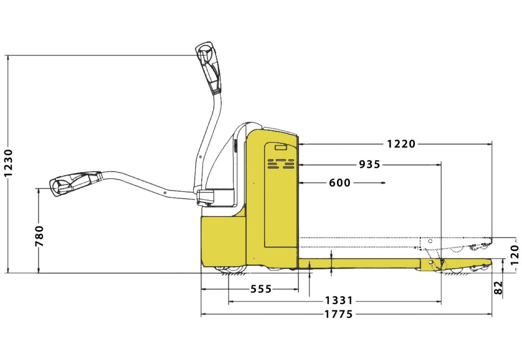 Transpallet Elétrico MTE 2.0 Ton – Sem Plataforma